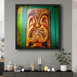 "Tiki Time" Fierce, Vintag, Retro, Holztreppe Poster<br><div class="desc">"Es ist Zeit." Und wer kann einem Gesicht wie diesem widerstehen? Umgeben Sie sich mit einem guten Gesang, wann immer Sie dieses niedliche, lustige, heftige, Retro-Hawaiianische Zivilisationsfotografie-Poster genießen. Ein tolles Geschenk für jemanden, der etwas Besonderes ist! Sie können leicht personalisieren dieses Poster plus ich biete auch Anpassung an jedes Produkt....</div>