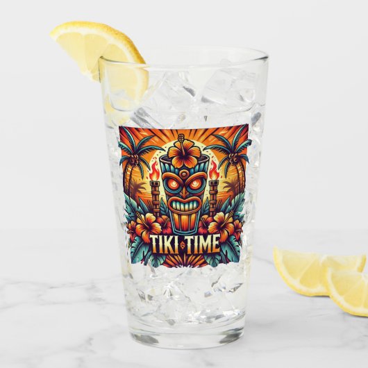 Tiki Time Glass Cup Glas (Vorderseite Ice)
