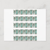 Tiki Time in Aqua Postkarte (Vorderseite)