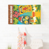 Tiki Time in hellen Farben mit Masken und Sonnenun Banner (Insitu)