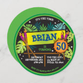 TIKI TIME LUAU Geburtstagsparty Einladung (Vorne/Hinten)