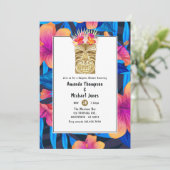 Tiki Time Luau Summer Beach Paare Dusche Einladung (Stehend Vorderseite)