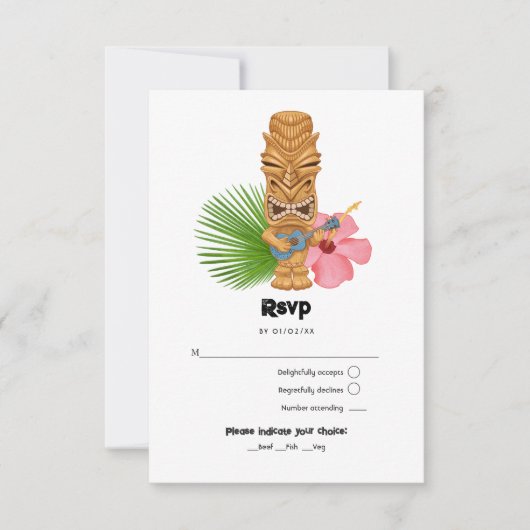 Tiki Time Luau Summer Beach RSVP Karte (Vorderseite)