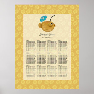 Tiki Time Luau Summer Beach Wedding Poster