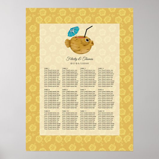 Tiki Time Luau Summer Beach Wedding Poster (Vorne)