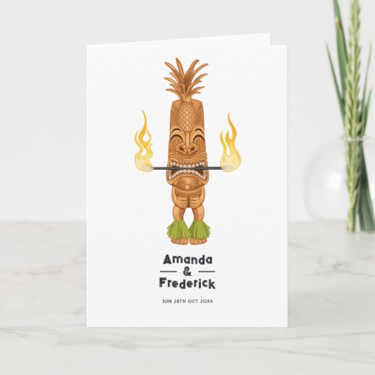 Tiki Time Luau Summer Beach Wedding Programm (Vorderseite)