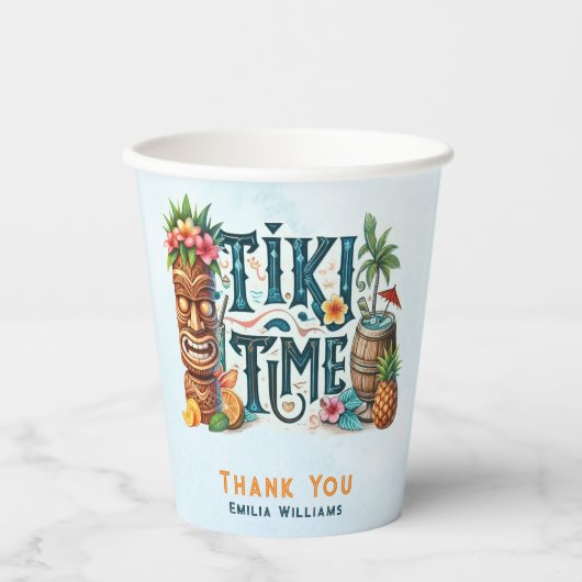 TIKI Time Party Personalisiert Custom Pappbecher (Vorderseite)