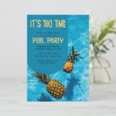 Tiki Time Pool Party 30. Geburtstag Einladung (Stehend Vorderseite)