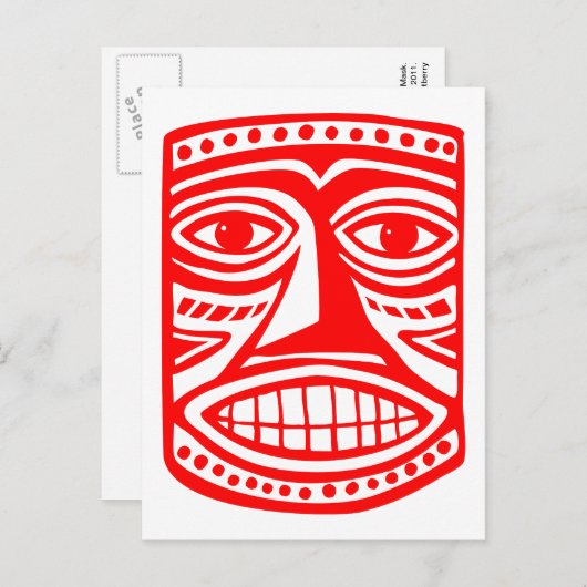 Tiki Toby - Red Postkarte (Vorne/Hinten)