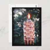 Tiki Torch - Bambus Outdoor Torch mit Flamme Postkarte (Vorne/Hinten)