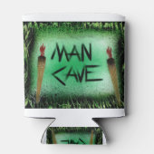 Tiki Torch Man Cave Green Dosenkühler (Rückseite)