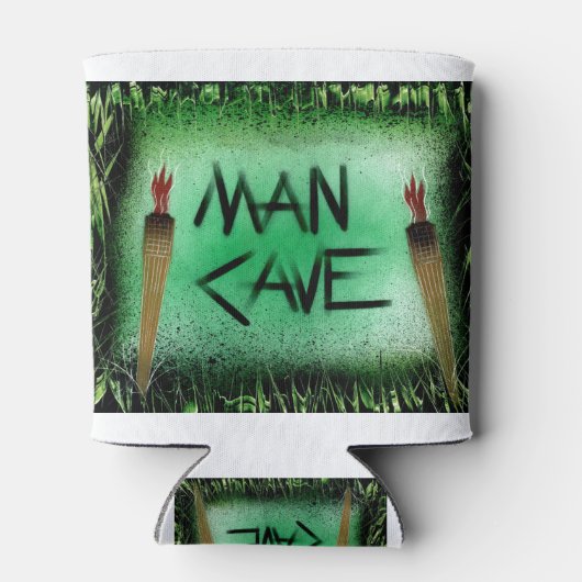 Tiki Torch Man Cave Green Dosenkühler (Rückseite)