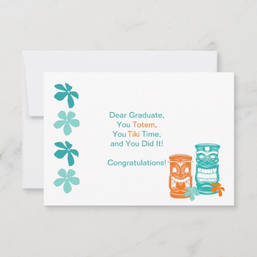 Tiki Totem Abschluss Gruß Karte (Vorderseite)
