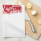 tiki Totem-Krieger Geschirrtuch (Viertel Falte)