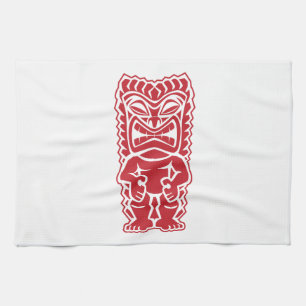 tiki Totem-Krieger Geschirrtuch