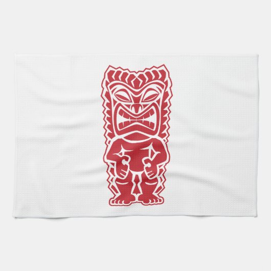 tiki Totem-Krieger Geschirrtuch (Horizontal)