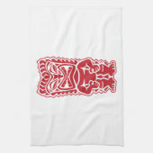 tiki Totem-Krieger Geschirrtuch (Vertikal)