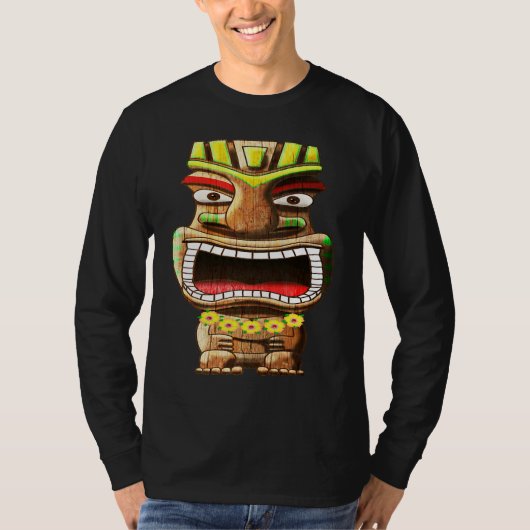 Tiki Totem Polynesian Hawaii Mythology T-Shirt (Vorderseite)
