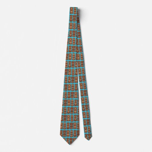 Tiki Totem thematisch tropische Neck Tie Krawatte (Vorderseite)