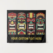 Tiki Totems benutzerdefinierte Textbänder Wandteppich (Vorderseite (Horizontal))