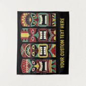 Tiki Totems benutzerdefinierte Textbänder Wandteppich (Vorderseite)