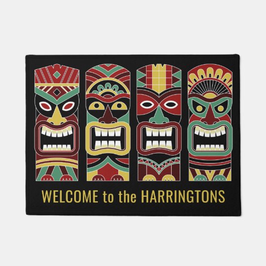 Tiki Totems benutzerdefinierter Texttürmatte Fußmatte (Vorderseite)