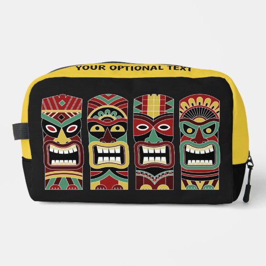 Tiki Totems individuelle Name & Text Waschbeutel (Vorderseite)