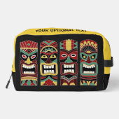 Tiki Totems individuelle Name & Text Waschbeutel (Rückseite)