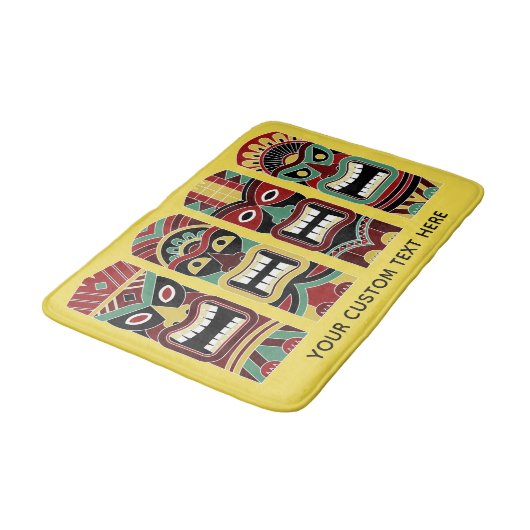 Tiki Totems individuelle Text- und Farbbadmatten Badematte (Schrägansicht)