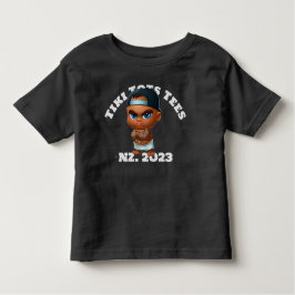 Tiki Tots schwarzer T - Shirt. Kleinkind T-shirt