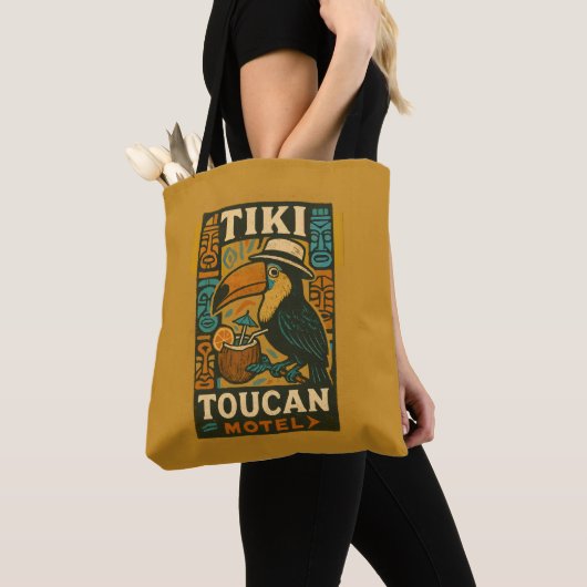 Tiki Toucan Motel - Retro Tasche (Von Nahem)
