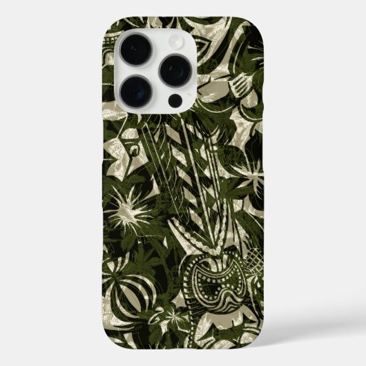 Tiki Trader Hawaiian Olive und Khaki Case-Mate iPhone Hülle (Rückseite)