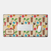 Tiki Tropical Cocktails Mit Monogramm Schreibtischunterlage (Tastatur & Maus)