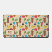 Tiki Tropical Cocktails Mit Monogramm Schreibtischunterlage (Vorderseite)