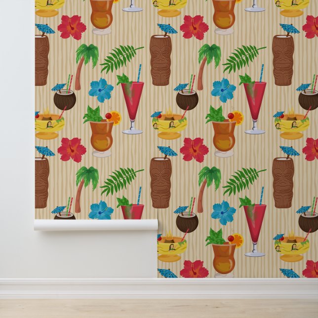 Tiki Tropical Cocktails Tapete (Anwendung)