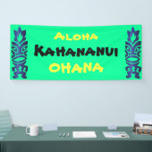 Tiki Tropical Hawaiian Aloha Ohana Family Wiederse Banner (Messe)