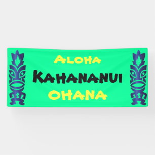 Tiki Tropical Hawaiian Aloha Ohana Family Wiederse Banner