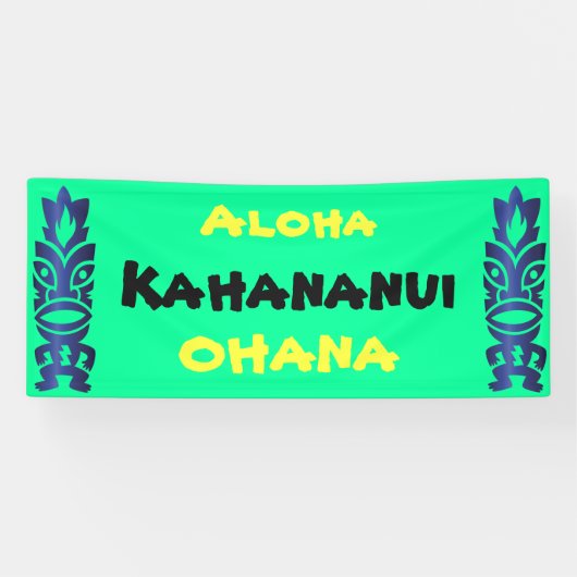 Tiki Tropical Hawaiian Aloha Ohana Family Wiederse Banner (Horizontal)