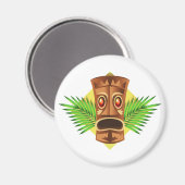 Tiki Tropische Statue mit Palmen Magnet (Vorderseite/Rückseite)