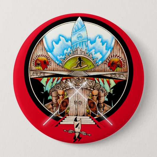 Tiki Village Button (Vorderseite)