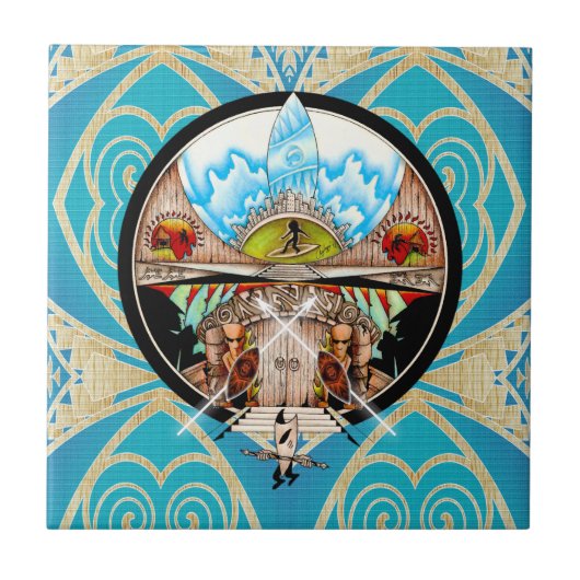 Tiki Village Fliese (Vorderseite)