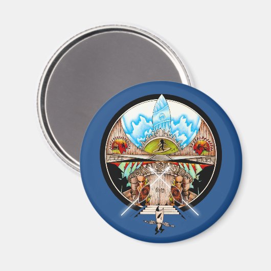 Tiki Village Magnet (Vorderseite/Rückseite)