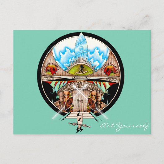 Tiki Village Postkarte (Vorderseite)