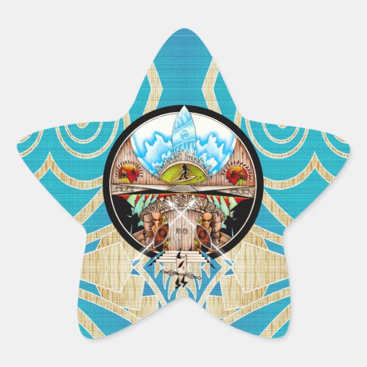 Tiki Village Stern-Aufkleber (Vorderseite)