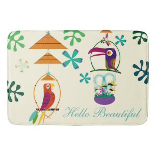 Tiki Vögel Geburtstagsfeier Vintage Retro Benutzer Badematte