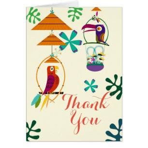 Tiki-Vögel Vintage Retro Art Danke