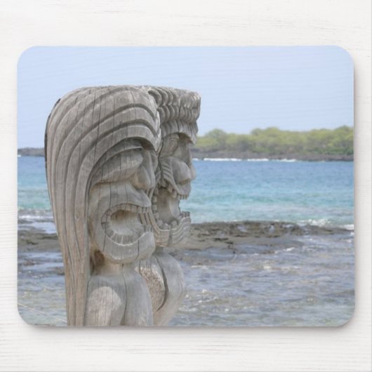 Tiki Wächter in Kona, Hawaii - Mousepad (Vorne)