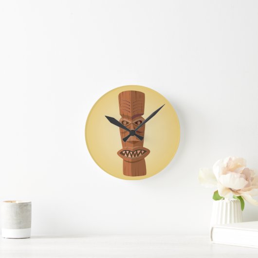 Tiki Wall Clock Runde Wanduhr (Zuhause)