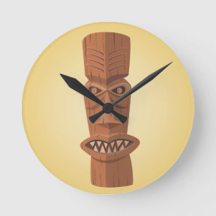 Tiki Wall Clock Runde Wanduhr