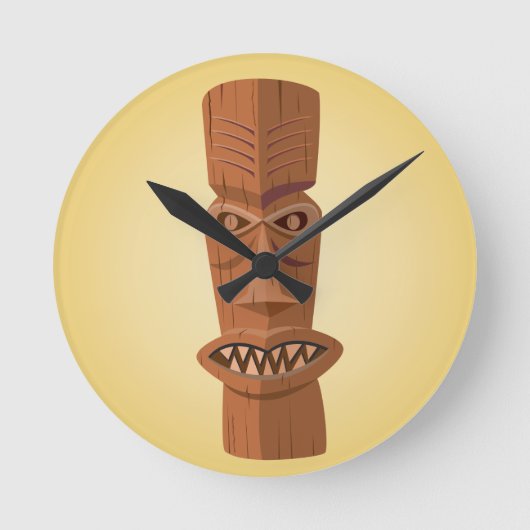 Tiki Wall Clock Runde Wanduhr (Vorderseite)